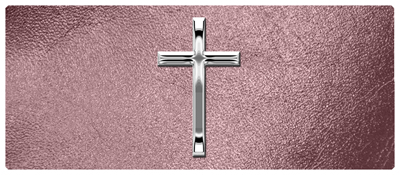 DNSEMP-L-510-SL-SH-OR Silver Single Cross Shimmer Orchid